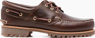 Timberland Mens Authentic 3-Eye Lug Handsewn Boat Shoe Brown - Size: 10