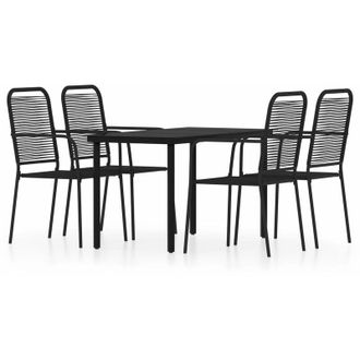 vidaXL Juego De Comedor De Jard&iacute;n 5 Piezas Negro Vidaxl