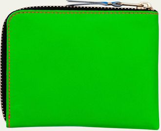 Comme Des Gar&ccedil;ons Mens Super Fluo Leather Zip Wallet