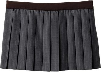 Miu Miu Pinstripe Pleated Skirt