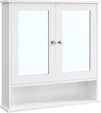 Vasagle Armario de pared para ba&ntilde;o de 15 x 65 x 75 cm de color blanco