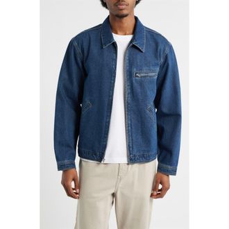 BP. Denim Zip Jacket in Indigo Rinse at Nordstrom, Size Xx-Large