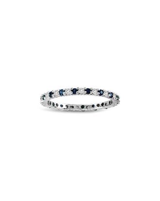 Diana M. Jewels Fine Jewelry 14K 0.55 Ct. Tw. Diamond & Sapphire Eternity Ring