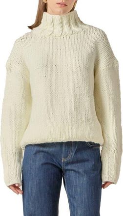 English Factory Chunky Turtleneck Sweater in Cream at Nordstrom, Size X-Small