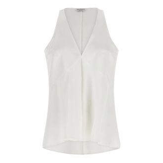 Brunello Cucinelli Cotton and Silk Satin Top - female - Brunello Cucinelli - Blouses - White - XS - Blouses & Shirts