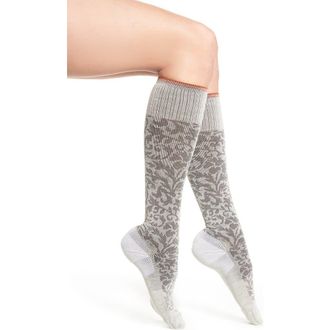 Sockwell Damask Compression Socks in Oyster at Nordstrom, Size Medium