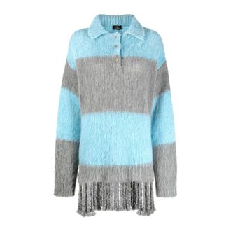Etro Dames, Truien, Blauw, Maat: 2XS Wol