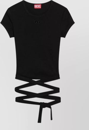 Diesel cotton cropped wrap t-shirt