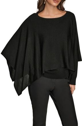 DKNY Cape Overlay Sweater in Black at Nordstrom, Size X-Small