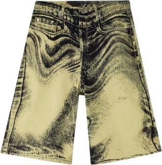 Camper Distorted Denim Shorts - Heren - Denim shorts - Geel - W28 - Denim - Korte Broeken