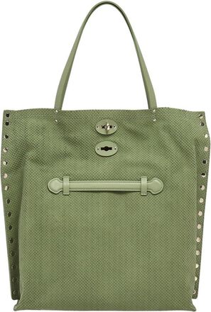 Zanellato A Spasso Amoretto M - Dames - Shoppers - Groen - ONE Size - Leer - Tassen