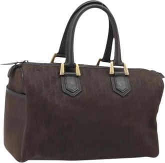 Dior Pre-owned Handbags, female, Brown, Size: ONE SIZE Pre-owned Trotter Canvas Hand Bag