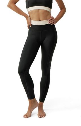 Born Living Yoga Fiorella Performance Medium Rise Sport Legging in Black/stone at Nordstrom, Size Medium Eu