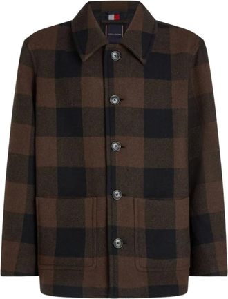 Tommy Hilfiger Geruit jack - Bruin