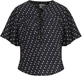 Isabel Marant Dianga Top - Dames - Blouses - Zwart - M - Katoen - Overhemden