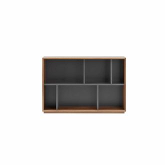 HERDASA Estanter&iacute;a librer&iacute;a en melamina nogal y grafito 80x119x32 cm