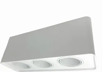 Trade Shop Trade Shop Traesio - Trade Shop - Portafaretto Triplo Orientabile Da Soffitto Bianco Per Faretto Gu10 Gu5.3 P34-b3