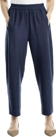 Max Studio Two-Tone Textured Woven Linen-Blend Pant