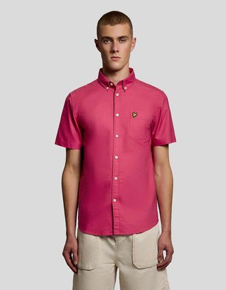 Lyle & Scott Lyle And Scott Mens Short Sleeve Oxford Shirt - Pink - Size: 44/Regular