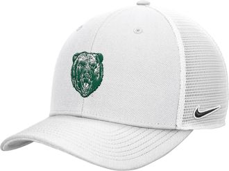 Nike Baylor Throwback Rise Nike Mens College Trucker Adjustable Hat in White | C11756C069BYLU-WHT