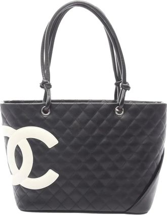 Chanel 2004-2005 Large Lambskin Cambon Ligne tote bag - Nero