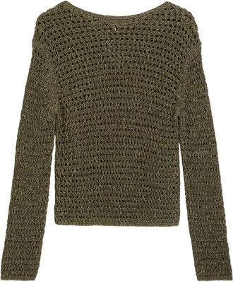 Marc O'Polo Round-neck Truien - Dames - Ronde hals truien - Groen - S - Katoen - Truien & Vesten