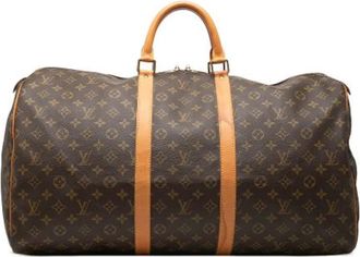 Louis Vuitton Pre-owned Keepall 55 - Dames - Vintage Weekendtas - Bruin - ONE Size - Leer - Vintage