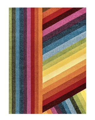 Jonathan Y Designs Jonathan Y Retro Rainbow Contemporary Stripe Polypropylene Rug