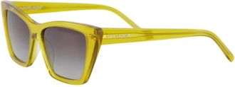 Saint Laurent Cat-Eye Mica Zonnebril in Transparant Acid Green - Dames - Zonnebrillen - Groen - ONE Size - Nylon - Accessoires