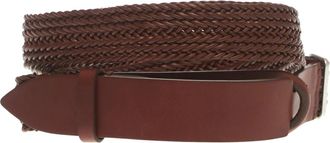 Orciani Leren Intertwined Nobuckle Riem - Heren - Riemen - Bruin - ONE Size - Leer - Accessoires