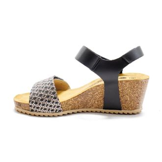 Eric Michael Womens Gypsy Cork Wedge Heel Sandals In Black