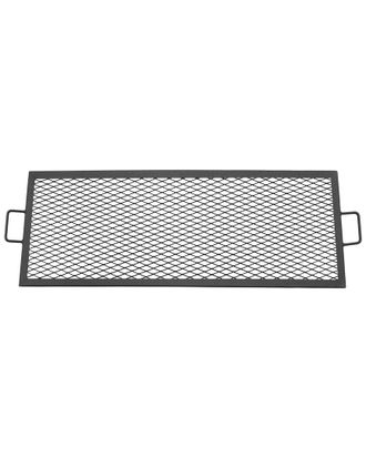 Sunnydaze 40In Fire Pit Coo Grill Grate Steel Mesh X-Marks Rectangle Camp