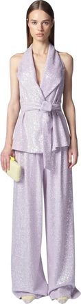 Twentyfourhaitch Sequin Gilet - Dames - Gillet - Paars - XL - Pailletten - Kostuums