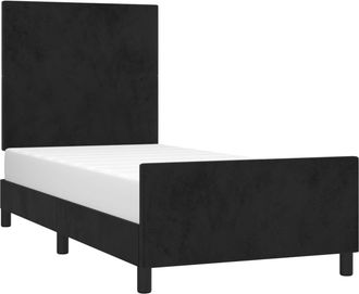 vidaXL Estructura De Cama Sin Colch&oacute;n Terciopelo Negro 90x190 Cm Vidaxl