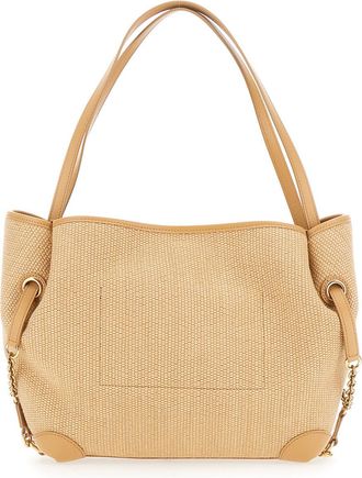 Chlo&eacute; Womens Tote Bag Clover Beige Fabric (raffia Effect)