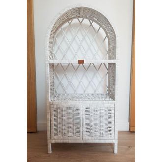 OEM Armario De Mimbre Blanco Con Puertas