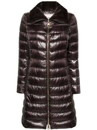 Herno faux-fur collar puffer coat - Brown