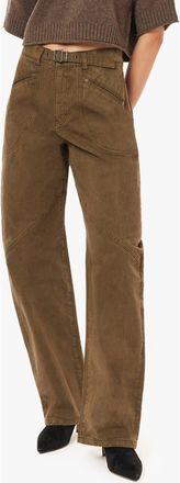 Habitual Gwen Bowed Slouch Utility Pants in Dark Moss at Nordstrom, Size 25