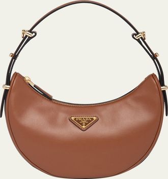 Prada Zip Calf Leather Shoulder Bag
