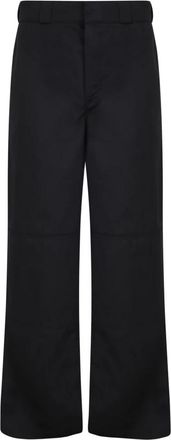 Palm Angels Zwarte Katoenmix Straight Leg Broek - Heren - Wijde Broeken - Zwart - L - Katoen - Broeken