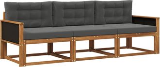 vidaXL Conjunto De Sof&aacute;s De Exterior 3 Uds. Natural Y Antracita Vidaxl