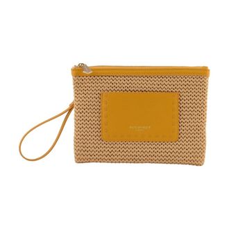 Pourchet Cassis Clutch - Dames - Tassen - Geel - Maat: ONE Size Leer
