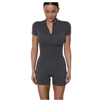 Estro & Luminara Slim Fit Sporty Jumpsuit - female - Estro - Playsuits - Gray - XL - Jumpsuits & Playsuits