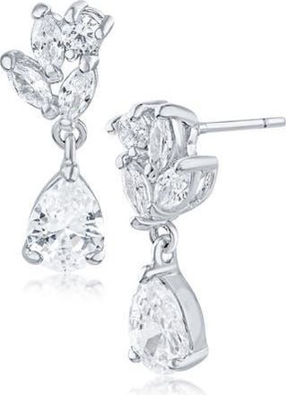 Kenneth Jay Lane Marquise Cubic Zirconia Cluster Drop Earrings in Clear/silver at Nordstrom Rack