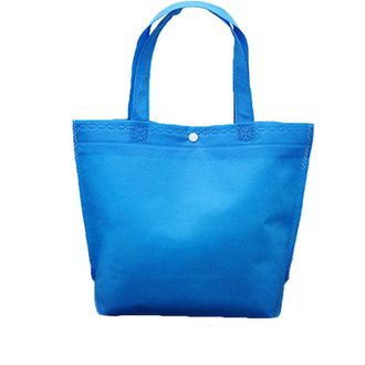 Generic Tote Pouch with Handle, Multi-color Handbag, Reusable Non Woven Fabric Shopping Bag, Large Capacity Grocery Storage Bag(36cm,light blue)