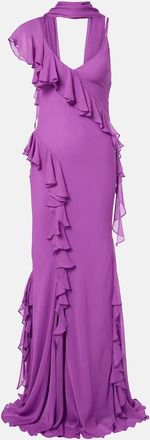 De La Vali Mayara ruffled georgette gown