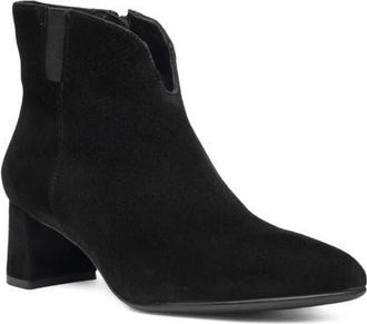 Ara Acanthus Leather Bootie in Black Suede at Nordstrom, Size 10.5