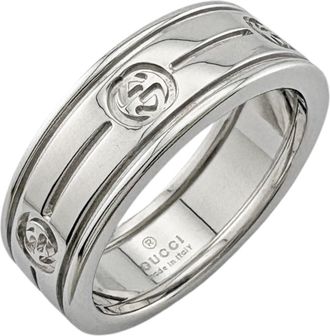 Gucci Silver White Gold (18K) Band Ring (Pre-Owned)