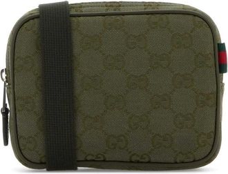 Gucci Olive Green Gg Fabric Crossbody Bag