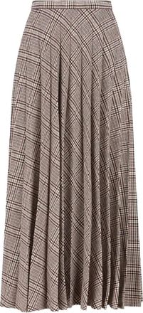 Saint Laurent Geruite maxi-rok met plooien - Beige